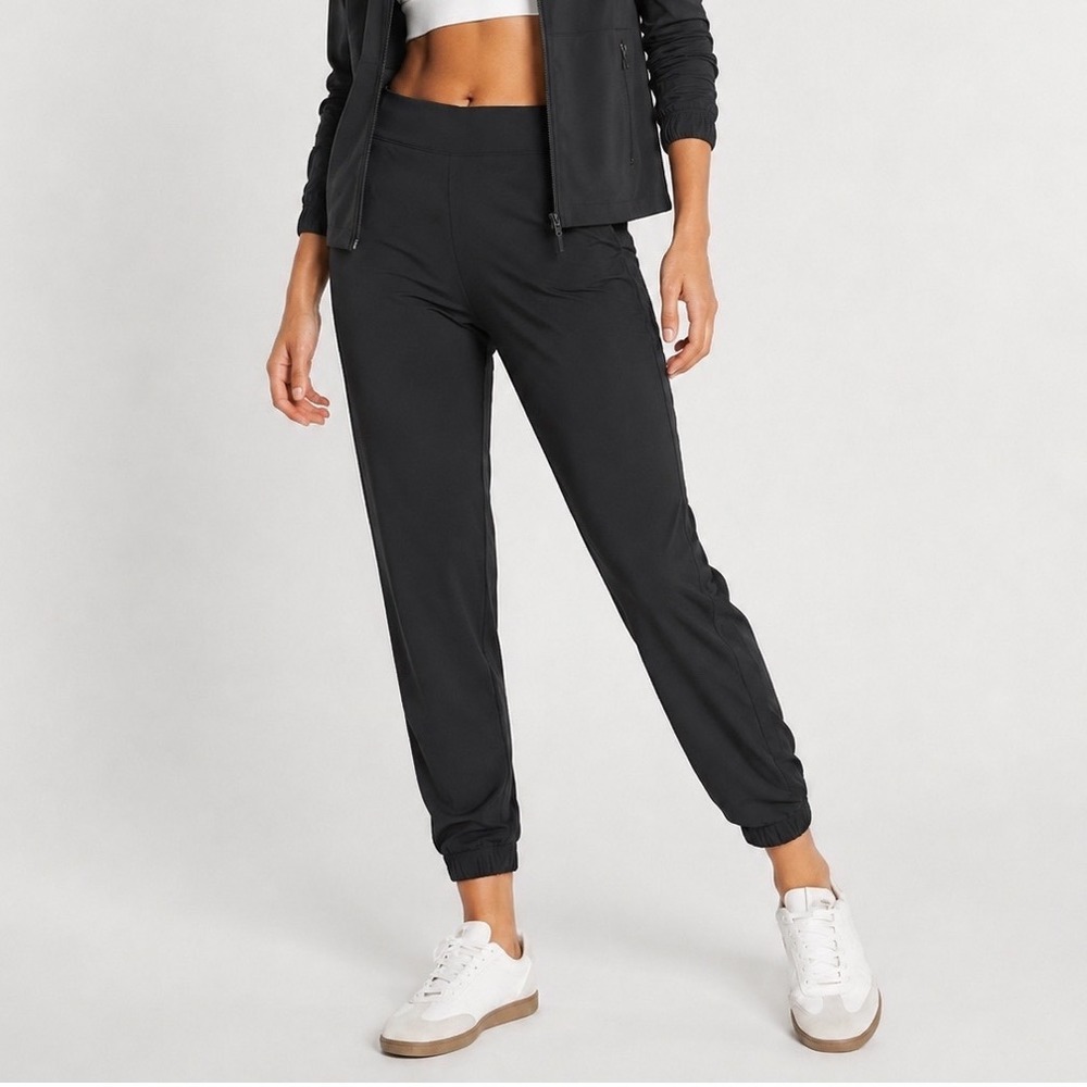 Athleta Brooklyn Lined Jogger Women's 0 Black Travel Athleisure Casual Chic